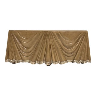 1980s Marge Carson Trompe-l'œil Leather Draped Coffee Table For Sale