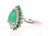 Contemporary 2.33 Carat Pear Cut Emerald Diamond 18 Karat White Gold Engagement Ring, Size 7 For Sale - Image 3 of 5