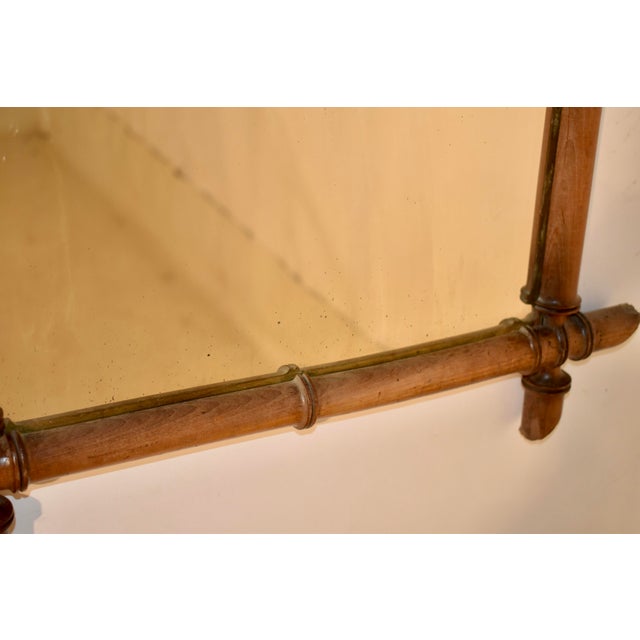 Circa 1920 French Cherry Faux Bamboo Mirror For Sale - Image 10 of 10
