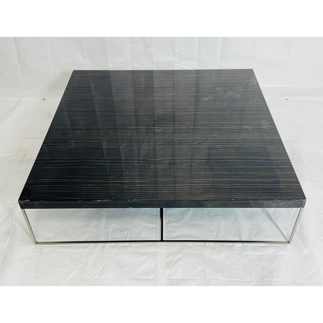 Wood 1990s “Calder” Square Coffee Table Attributed to Rodolfo Dordoni for Minotti, Italy For Sale - Image 7 of 13