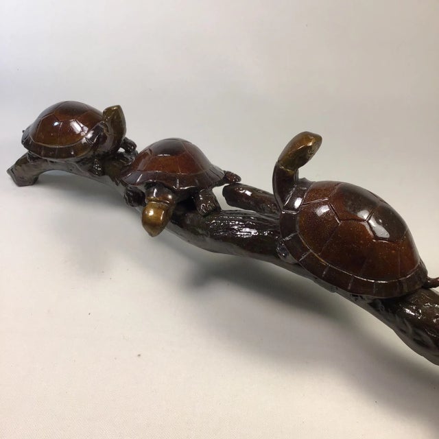 2000’s Bronze Sun Bathing Turtles For Sale In Greensboro - Image 6 of 13