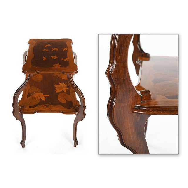 Art Nouveau Marquetry Table In the Style of Gallé For Sale - Image 3 of 6
