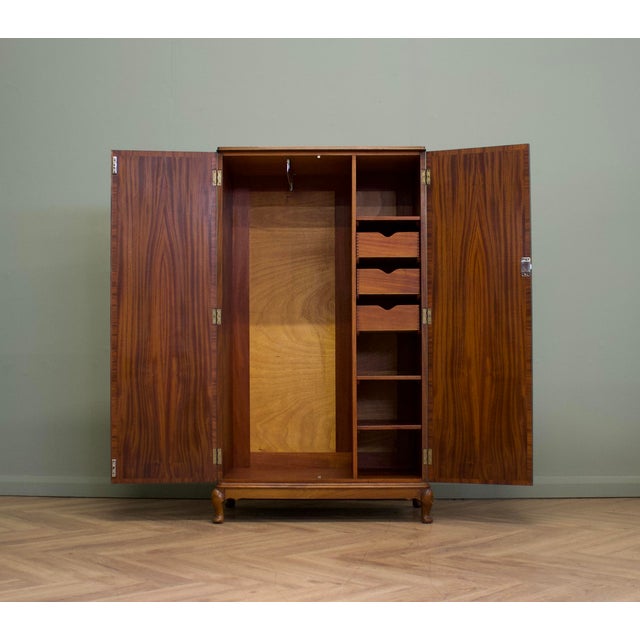 Vintage Art Deco Burr Walnut Compact Wardrobe, 1930s For Sale - Image 4 of 10