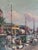 Vintage Original Scandinavian Harbor Oil Painting For Sale - Image 6 of 16