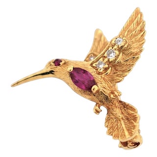 Vintage Brooch E. Wolfe and Co Signed and Numbered 18k Gold For Sale