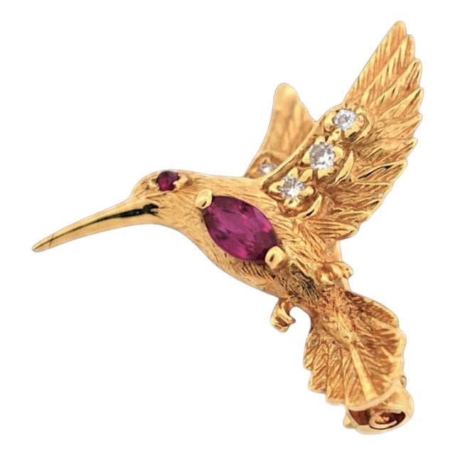 Vintage Brooch E. Wolfe and Co Signed and Numbered 18k Gold For Sale