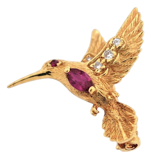 Vintage Brooch E. Wolfe and Co Signed and Numbered 18k Gold