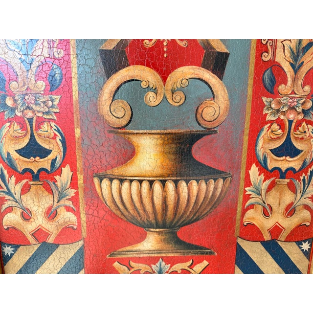 Traditional Theodore Alexander Hand Painted Original Painting on Large Panel 33"x76" Tall For Sale - Image 3 of 7