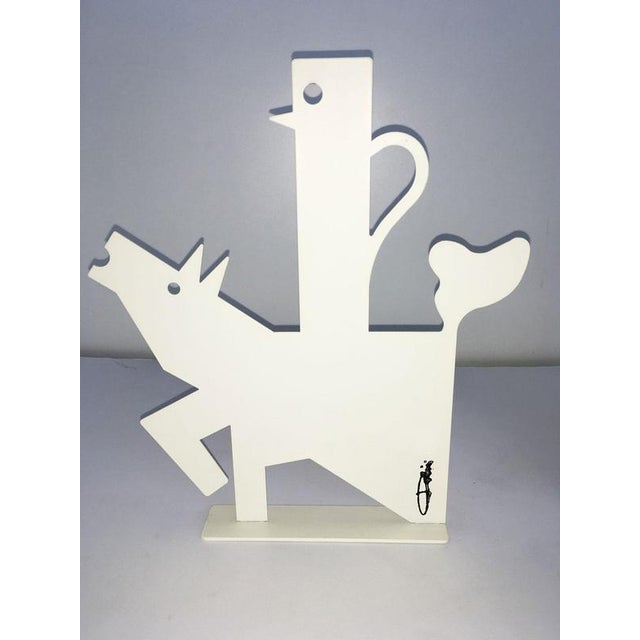 Metal White Painted Metal Sculpture by Riccardo Dalisi, Italy, 1980s For Sale - Image 7 of 18