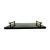 Beautiful black granite tray with silver and gold handles.