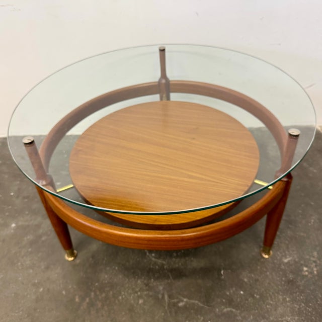 Gold Round Coffee Table from Scapinelli, 1950s For Sale - Image 8 of 10