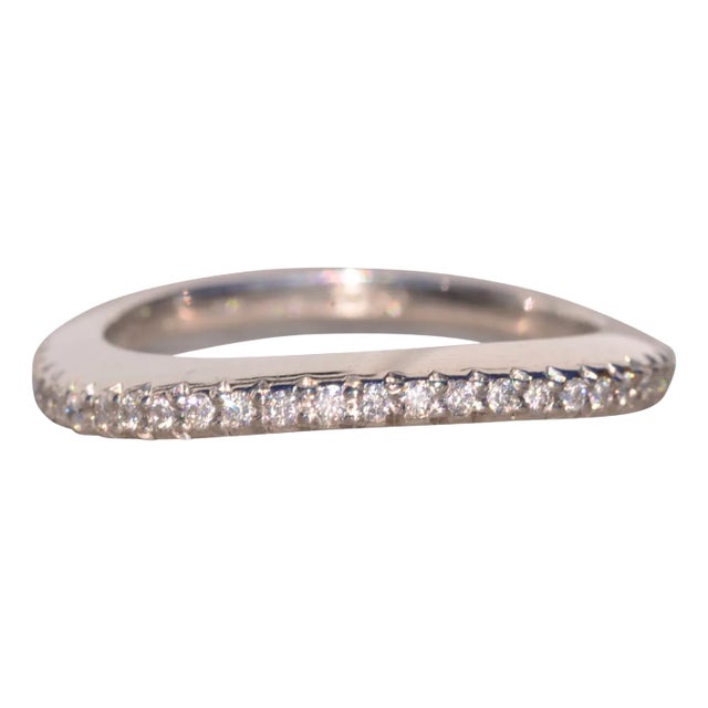 The Contour: Designer Signed Contour Band with Natural Diamonds in Platinum For Sale