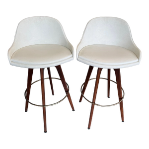 1960s Albert Parvin Walnut Barstools- a Pair