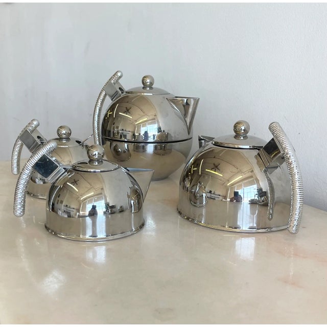 Italian Coffee and Tea Server Set 1980s Design Raoul Piccinini for Gottinghen For Sale - Image 10 of 12