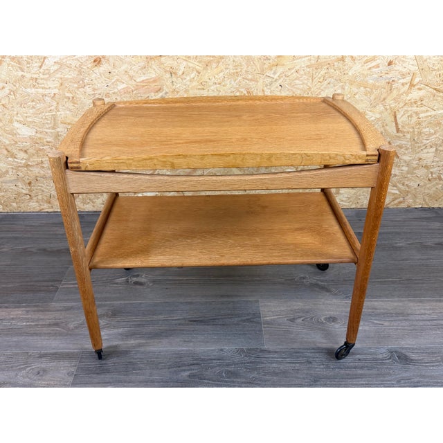Oak Serving Trolley with Tray by Poul Hundevad, Denmark, 1960s For Sale - Image 16 of 18