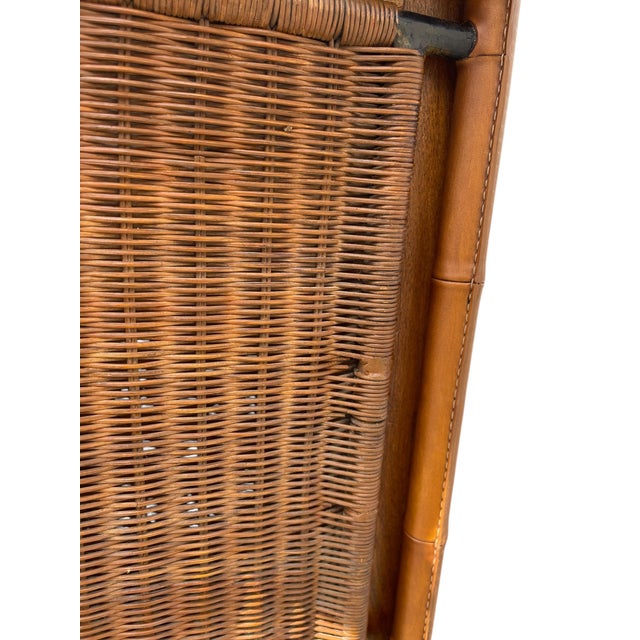Stitched Leather and Rattan Chest of Drawers by Jacques Adnet, 1955 For Sale - Image 17 of 18