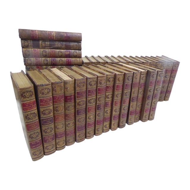 Collection of Antique Leather Bindings - Set 38 For Sale