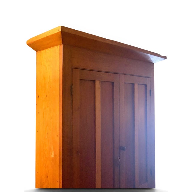 Butternut and walnut step back design; exists in two pieces; great for the lover of primitives.