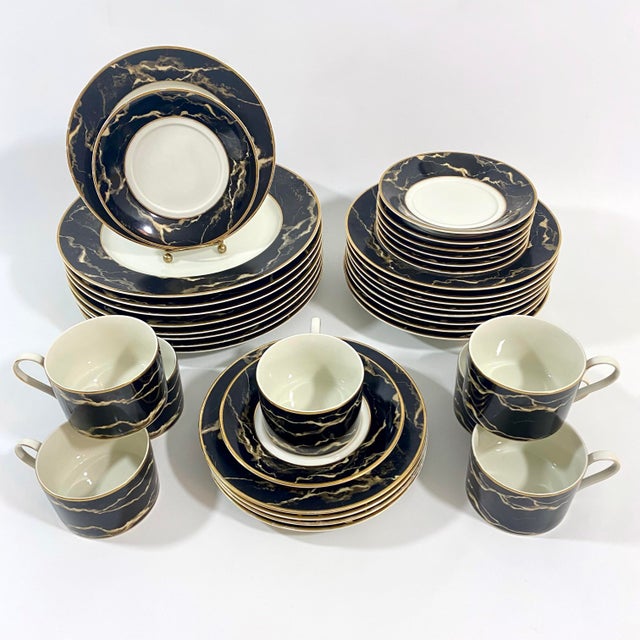 Mikasa Fine China Travertine Black 36 Piece Dinnerware Set Chairish