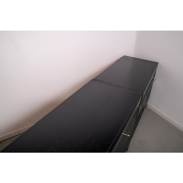 Black Brutalist Ebonized Sideboard by J. Batenburg for Mi Belgium, 1960s, Set of 3 For Sale - Image 8 of 15