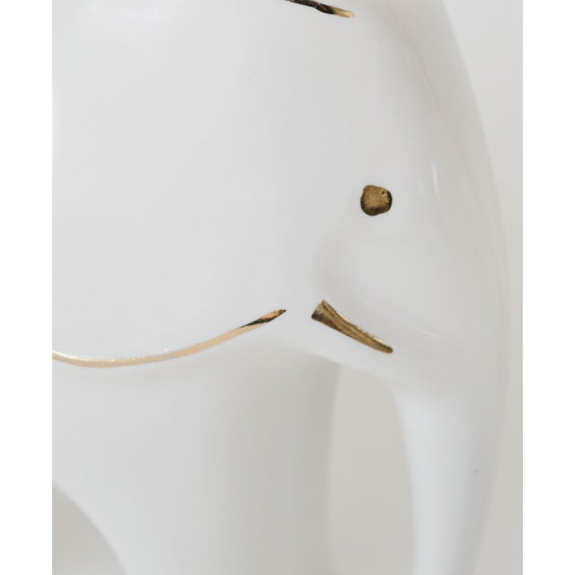 1960s Mid-Century Modern Handmade Ivory and Gold Glazed Porcelain Elephant Set - 3 Pieces For Sale In Atlanta - Image 6 of 11