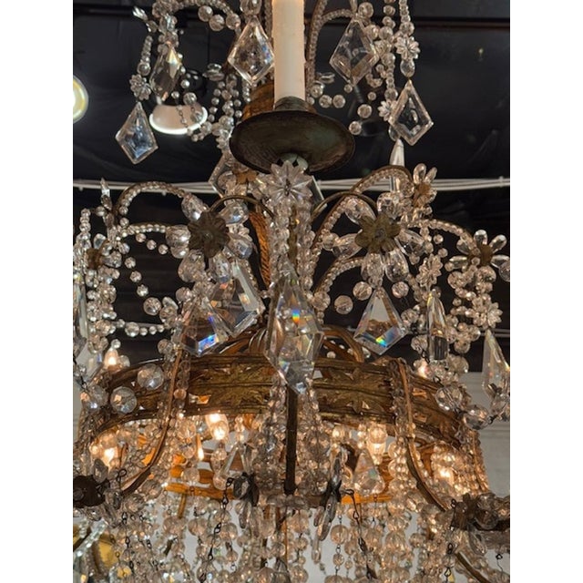 19th Century 19th Century Large Scale Italian Basket Form Crystal Chandelier For Sale - Image 5 of 8