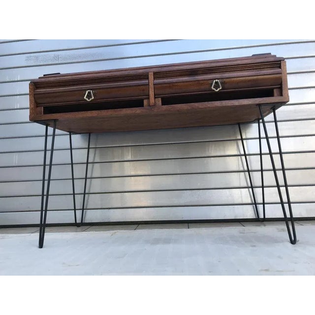 Walnut & Metal Desk For Sale - Image 3 of 18