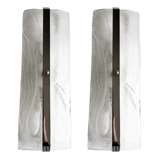 Alabastro Murano Glass and Chromed Sconces by Simoeng for Simoeng, Set of 2 For Sale