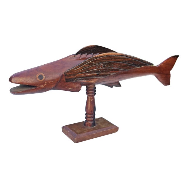 Carved Wooden Pitcairn Island Fish, 1960s For Sale