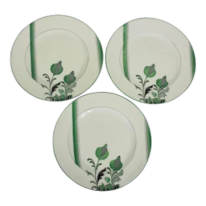 1912 J&G Meakin England Queen Mab Art Deco Dinner Plates - Set of 3