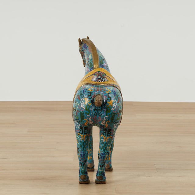 1960s Pair of Vintage Chinese Cloisonne Horses For Sale - Image 5 of 18