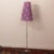 Vintage Chrome Floor Lamp with Handmade Purple Floral Decorated Shade, Italy For Sale - Image 6 of 13