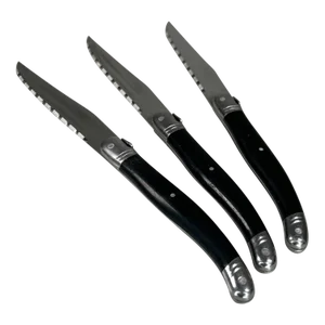 1980s Laguiole Barenthal Barenthal L'Art Et La Table Black Steak Knives - Set of 3