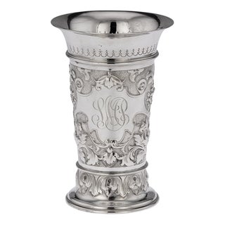Antique German Silver Wine Goblet, 1890 For Sale