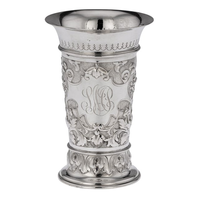 Antique German Silver Wine Goblet, 1890 For Sale