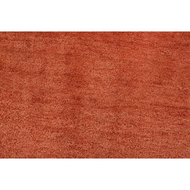 Gabbeh Rug 2’8” X 3’11” Red Wool Contemporary Hand-Knotted Carpet For Sale - Image 4 of 10