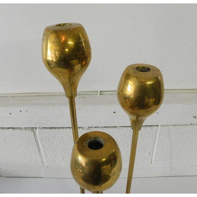 1950s Brass Candlesticks - Set of 3 For Sale In New York - Image 6 of 7