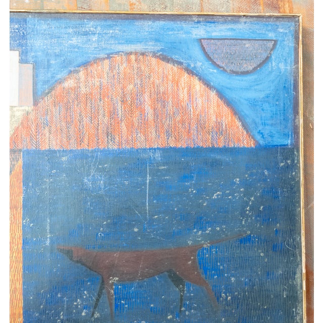 Mid 20th Century Mid-Century Modern Primitive Abstract Painting by Sergio Agostini For Sale - Image 5 of 10