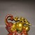 Metal Vintage Cloisonné Elephant Statue With Golden Apples, Birds, and Floral Motifs For Sale - Image 7 of 9