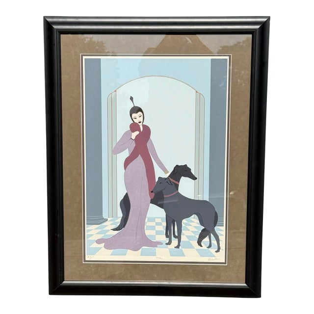 Erté Framed Serigraph “Symphony in Black” (1980s) — Official Hand-Signed Limited Edition Print 132/300, Robertson Publishing For Sale