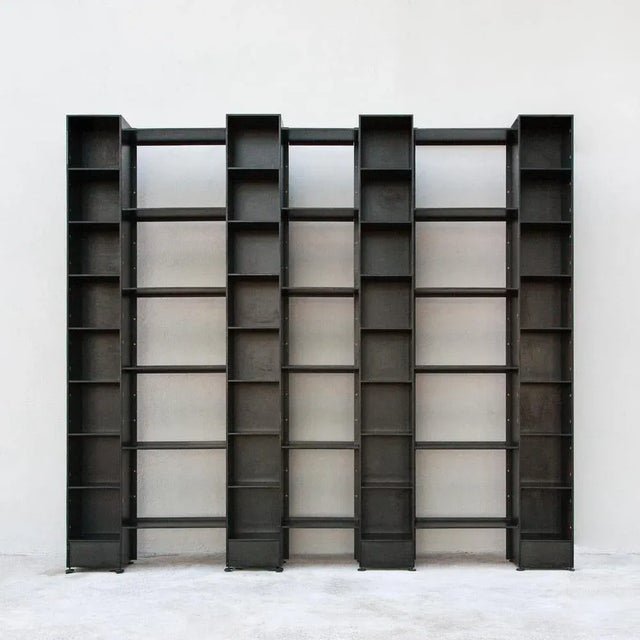 Mid-Century Modern LB72 Bookcase with Brass Details by Marco Zanuso for Poggi, 1982 For Sale - Image 3 of 9