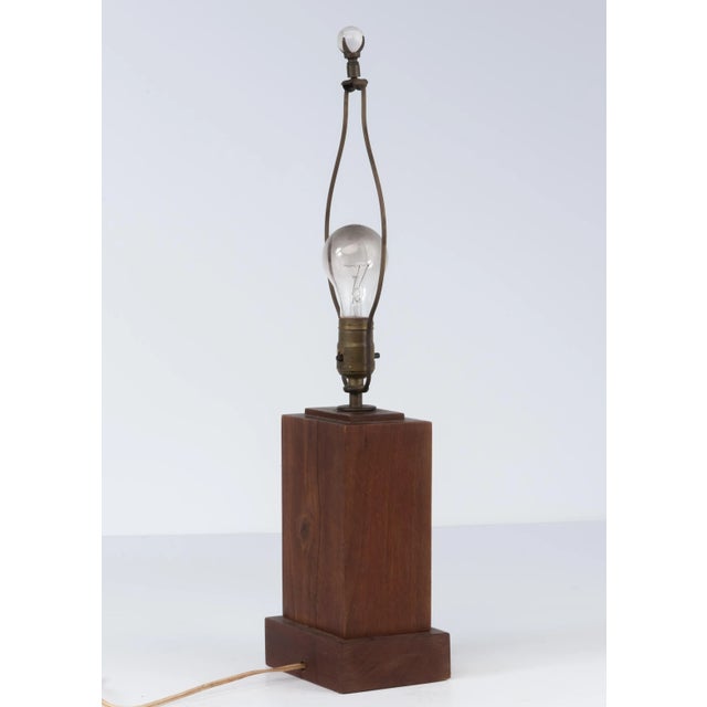 Modern Handmade Primitive Moderne Folk Art Skyscraper Lamp Walnut Mid Century For Sale - Image 3 of 13