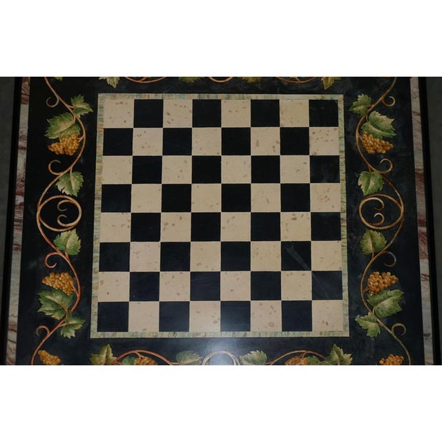 Late 19th Century Large Antique Pietra Dura Marble Inlaid Chessboard Table with Cherrywood Base, 1880 For Sale - Image 5 of 18