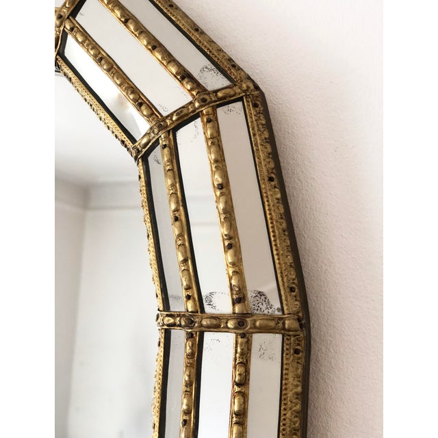 Pair of Large Vintage Venetian Full Length Brass Mirrors – Gold Hollywood Regency, Spanish 1990s For Sale - Image 10 of 13