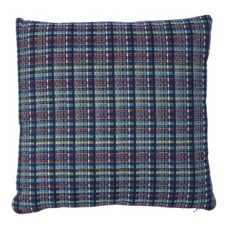 Schumacher Zealand Check 20" Pillow in Navy Multi For Sale
