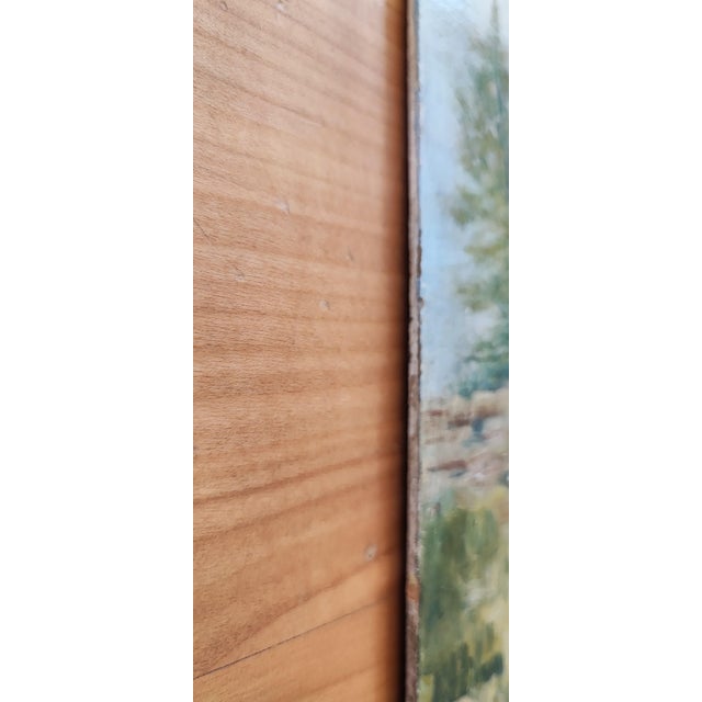 Louis Camille Gianoli, Lac de montagne, Oil on Cardboard For Sale - Image 7 of 9