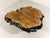 Large imposing tree trunk coffee table by Frank Armich, Canada. Tabletop made of 10 cm thick birdseye maple wood (mustard...