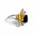 Modern Vintage 18k Gold Toi Et Moi Ring — Two Unheated Basaltic Sapphires & Trapeze-Cut, Size 6.5 For Sale - Image 3 of 8