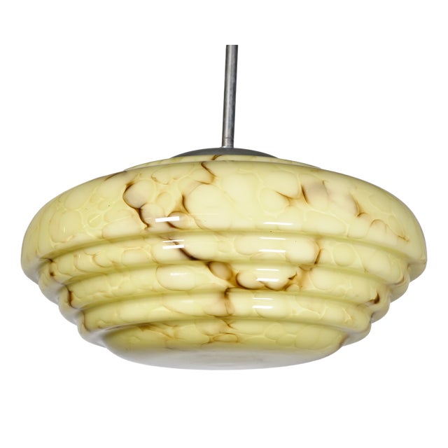 Art Deco Ceiling Lamp in Opal Glass, 1920s For Sale
