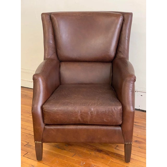 Timothy Oulton Lumbar “Cigar Leather” Chair For Sale - Image 12 of 13